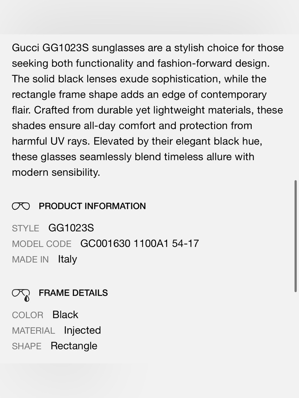 Gucci Black Square Sunglasses with Gold GG Emblem and Gradient Lenses GG1023S - Picture 4 of 9